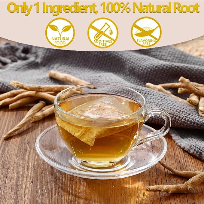 Premium 40 Ashwagandha Tea Bags, Made with 100% Wild Ashwagandha Root, No Additives & Caffeine free.