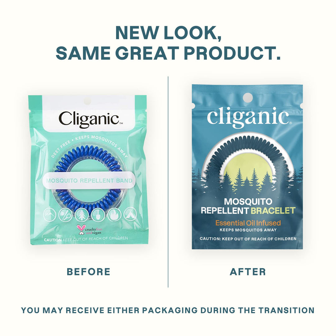 Cliganic 25 Pack Mosquito Repellent Bracelets, DEET-Free Bands, Individually Wrapped (Packaging May Vary)