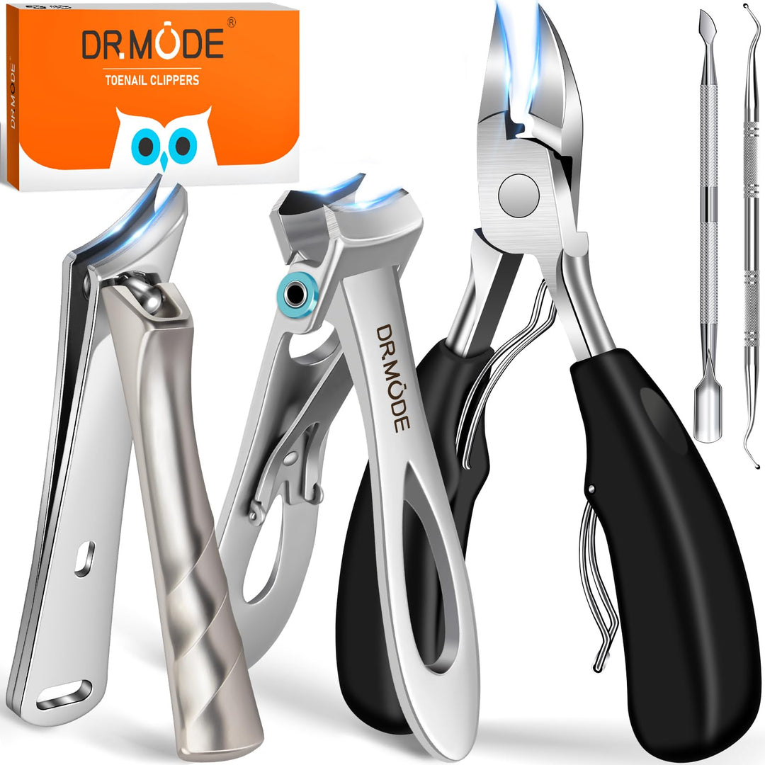 Toenail Clippers for Seniors Thick Toenails, Heavy Duty Large Toe Nail Clippers for Men Thick Nails with Wide Opening, Sharp Ingrown Toenail Clippers Nail Cutter Long Handle with Slanted Curved Blade