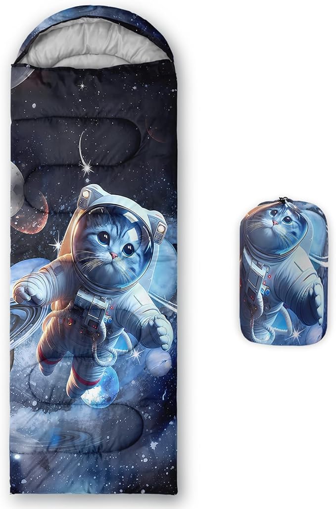 AILONEN Boys Sports Camping Sleeping Bags,Lightweight & Waterproof,3 Season Warm & Cool Weather,Black Player Basketball Sleeping Bags for Kids Adults,Travelling,Outdoors