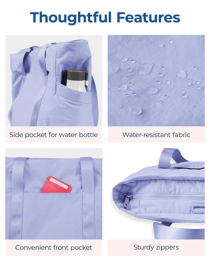 BAGSMART Tote Bag for Women with Zipper, Gym Tote with Compartments, Laptop Work Tote Nurse Dance Yoga Bag for Sport, Travel