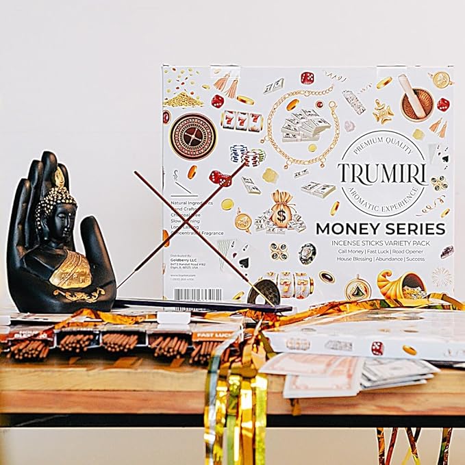 Money Incense Sticks - Total 120 Insence-Sticks (20 Inscents x 6 Insense) Inciensos Aromaticos Para La Casa Incents to Attract Money Luck Success Abundance Blessing Road Opener + Incense Holder