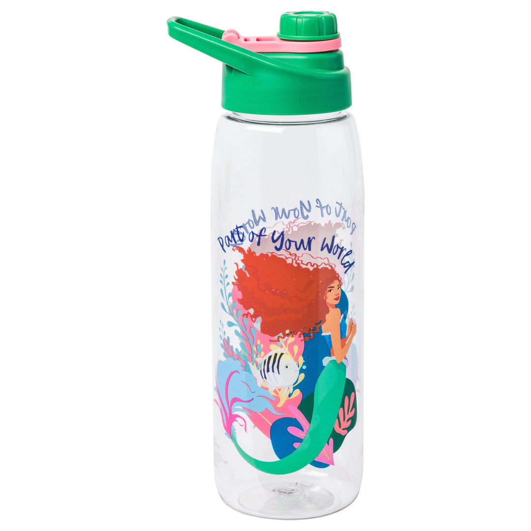 Silver Buffalo The Little Mermaid Ocean Of Dreams Water Bottle With Screw Lid, 28 Ounces, Multicolor