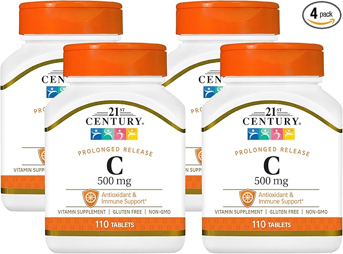21st Century C 500 mg Prolonged Release Tablets, 110 Count (21190) (Pack of 4)