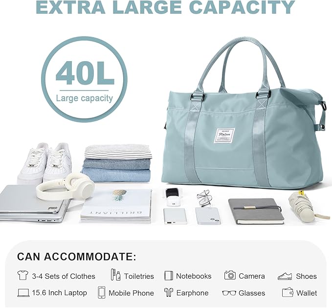 Travel Duffel Bag,Sports Tote Gym Bag,Shoulder Weekender Overnight Bag for Women