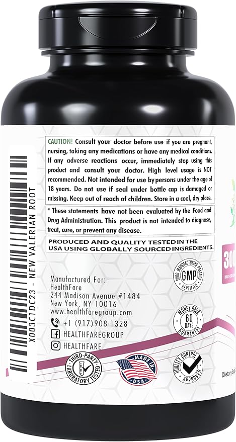 Valerian Root Capsules, Extract 3000mg | 240 Vegan Capsules | High Potency | Gluten-Free | Non-GMO