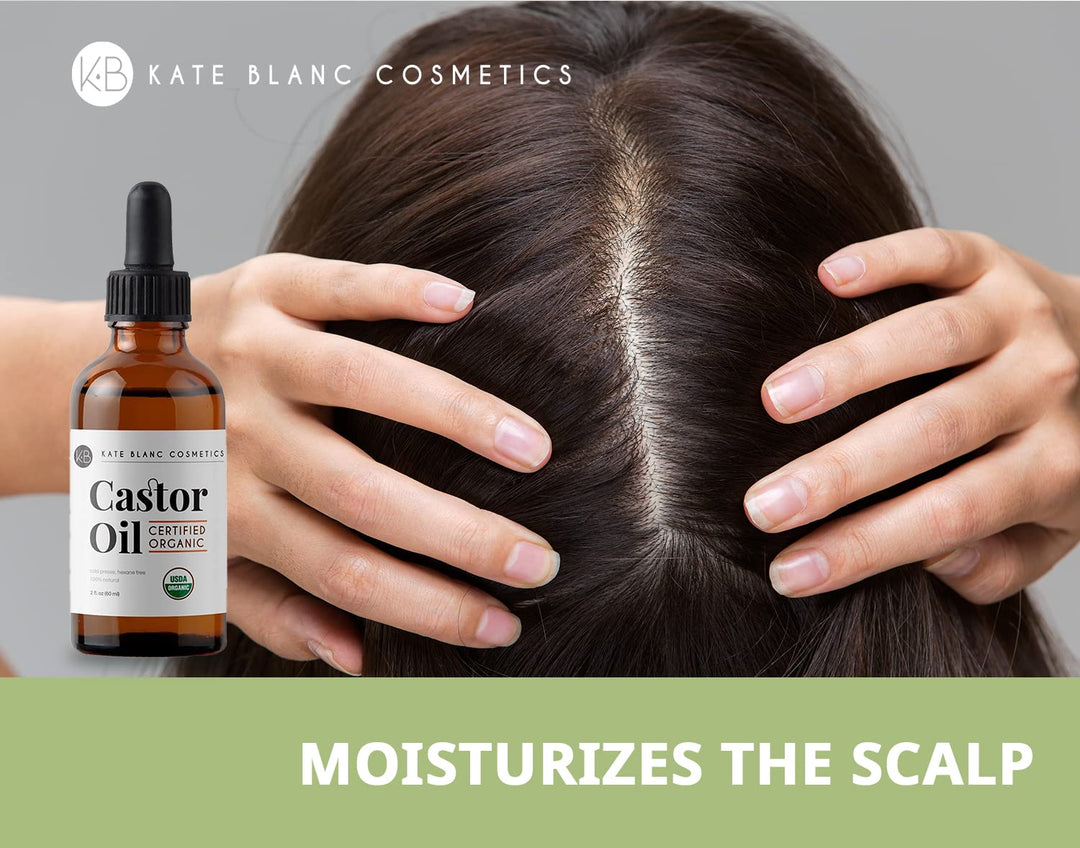 Organic Castor Oil | 100% Pure & Cold Pressed | Hair & Skin Moisturizer (2oz)