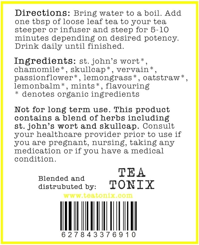 BE HAPPY Tea with St. John's Wort, Vervain, and Skullcap 40g (1.41oz) - an Uplifting, Caffeine Free Herbal Tea