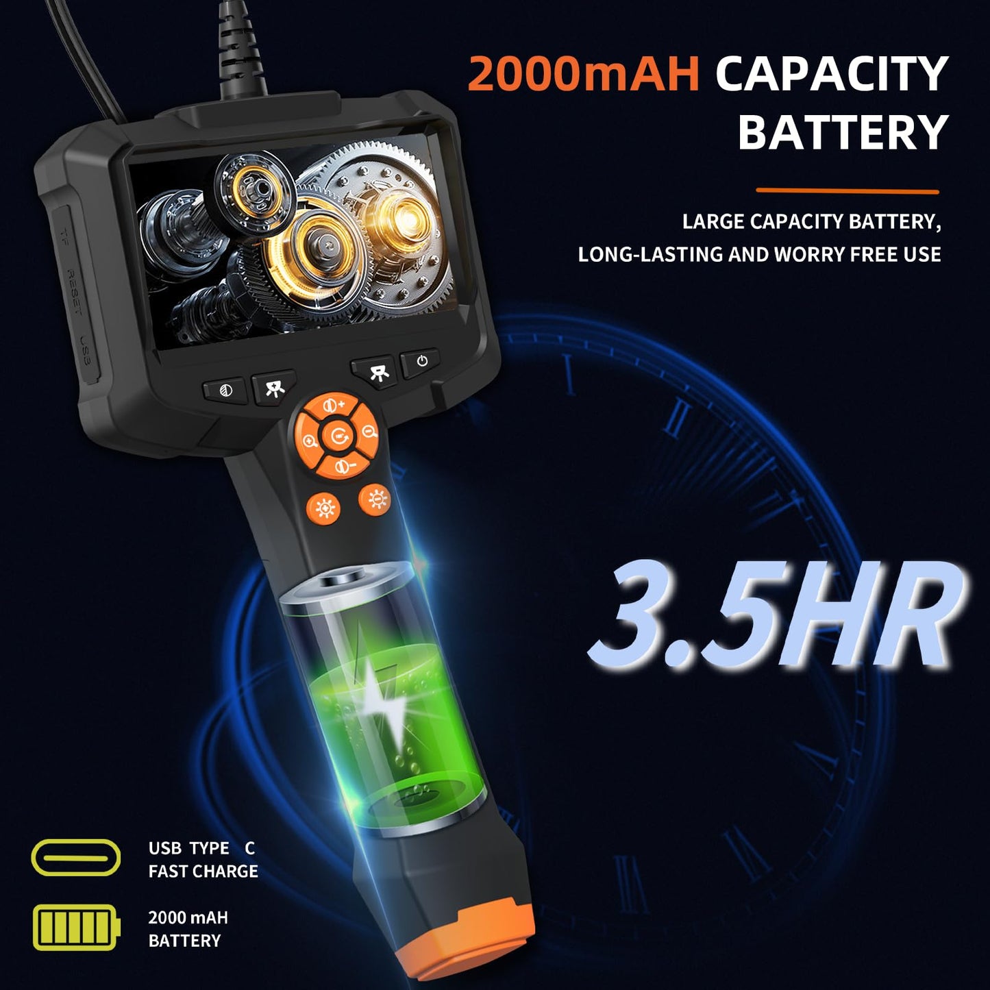 16.5ft Flexible Endoscope Camera, Gadgets for Men (4.3”)