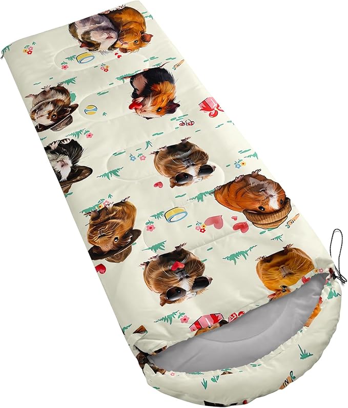 AILONEN Cartoon Fox Camping Sleeping Bag for Boys Girls Adults,Lightweight & Waterproof,3 Season Warm & Cold Weather,Portable,Kawaii Fox Printed Sleeping Bag,Traveling,Camping,Hiking