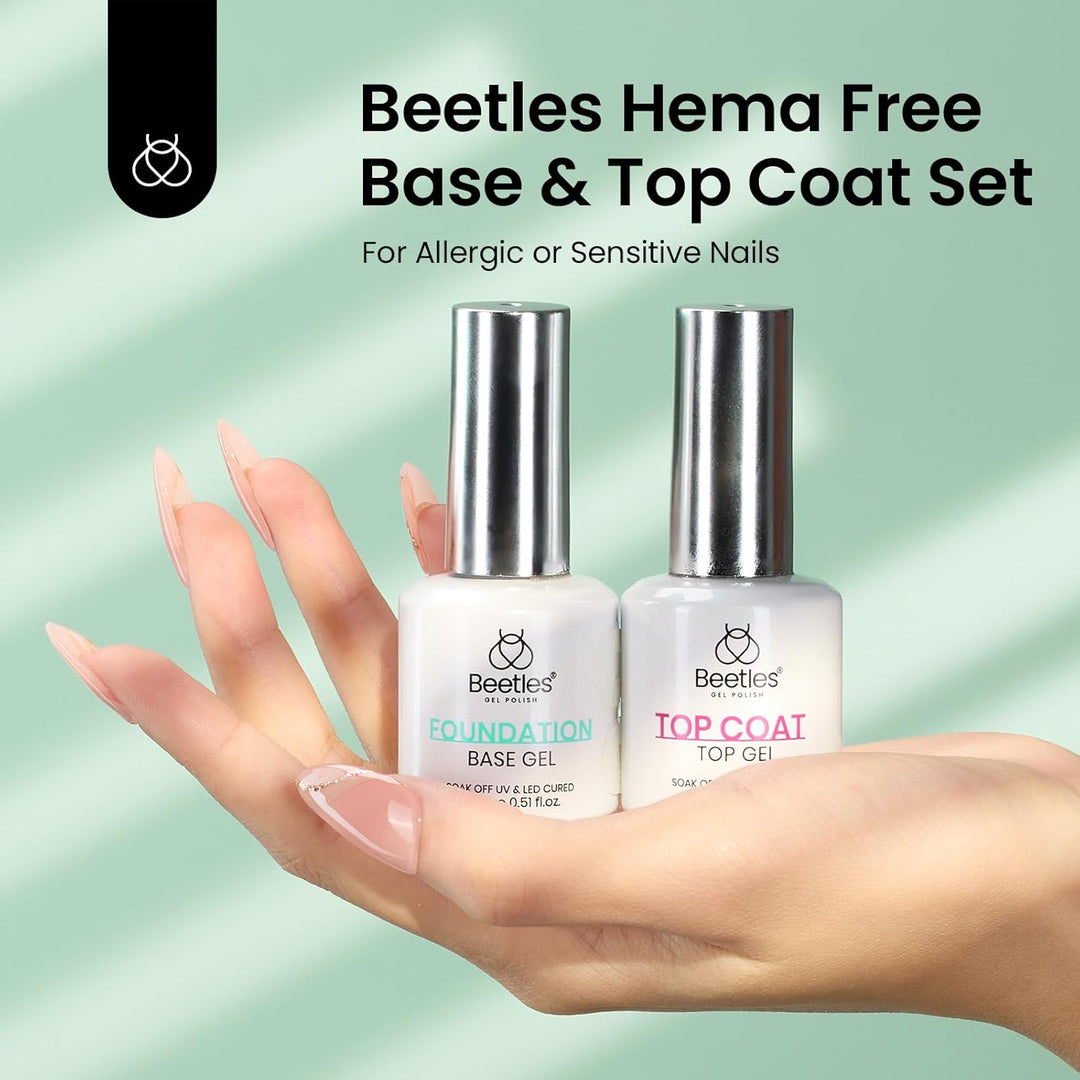 Beetles 3Pcs Builder Nail Gel Set | 15ml No Wipe Top Coat & Base Coat | Long-Lasting Shine for Women