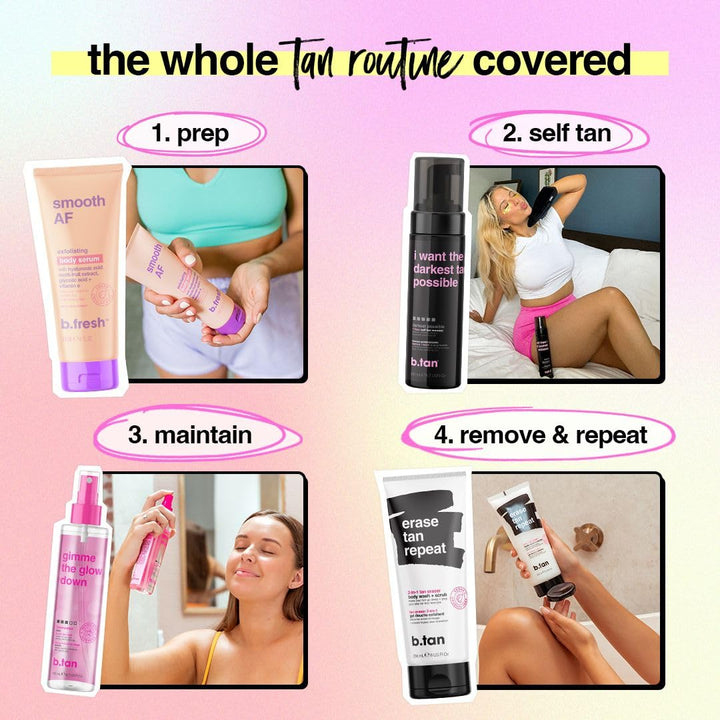 Ultra Dark Self Tanner Mousse Bundle | Fast 1-Hour Express Tanning Foam - 6.7 Fl Oz