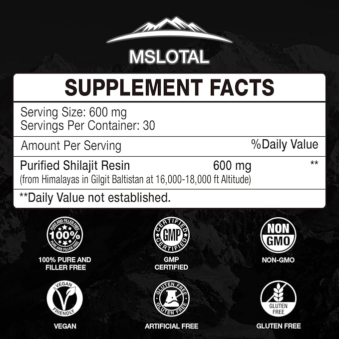 60G Shilajit Pure Himalayan Shilajit Resin Gold Grade 100% Pure Shilajit for Men Women, Fulvic Acid Supplement, 85+ Trace Minerals, 30 Grams (2 Packs)