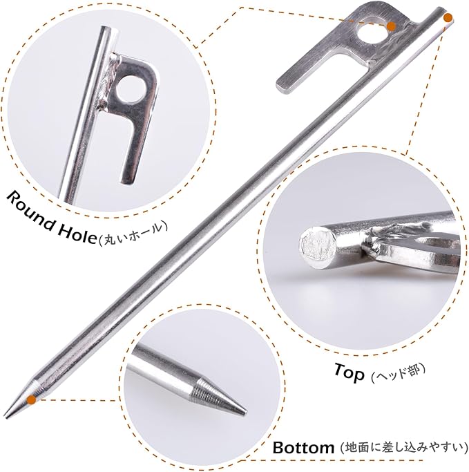 TRIWONDER 6X Snow and Sand Tent Stakes Pegs - Aluminum U-Shaped Tent Pegs Tent Nails Lightweight for Camping Hiking Backpacking