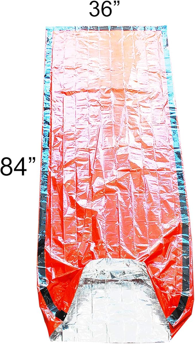 4 Pack Emergency Bag Survival Bivvy Sack with Whistles, Lightweight Portable Emergency Supplies for Outdoor Camping Hiking Keep Warm After Earthquakes, Hurricanes Disasters