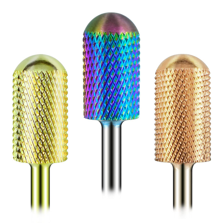 Depvko 3Pcs Premium 3/32"Safety Large Barrel Carbide Nail Drill Bits, Smooth Round Top Drill Bits for Nails Electric Dremel Drill Machine