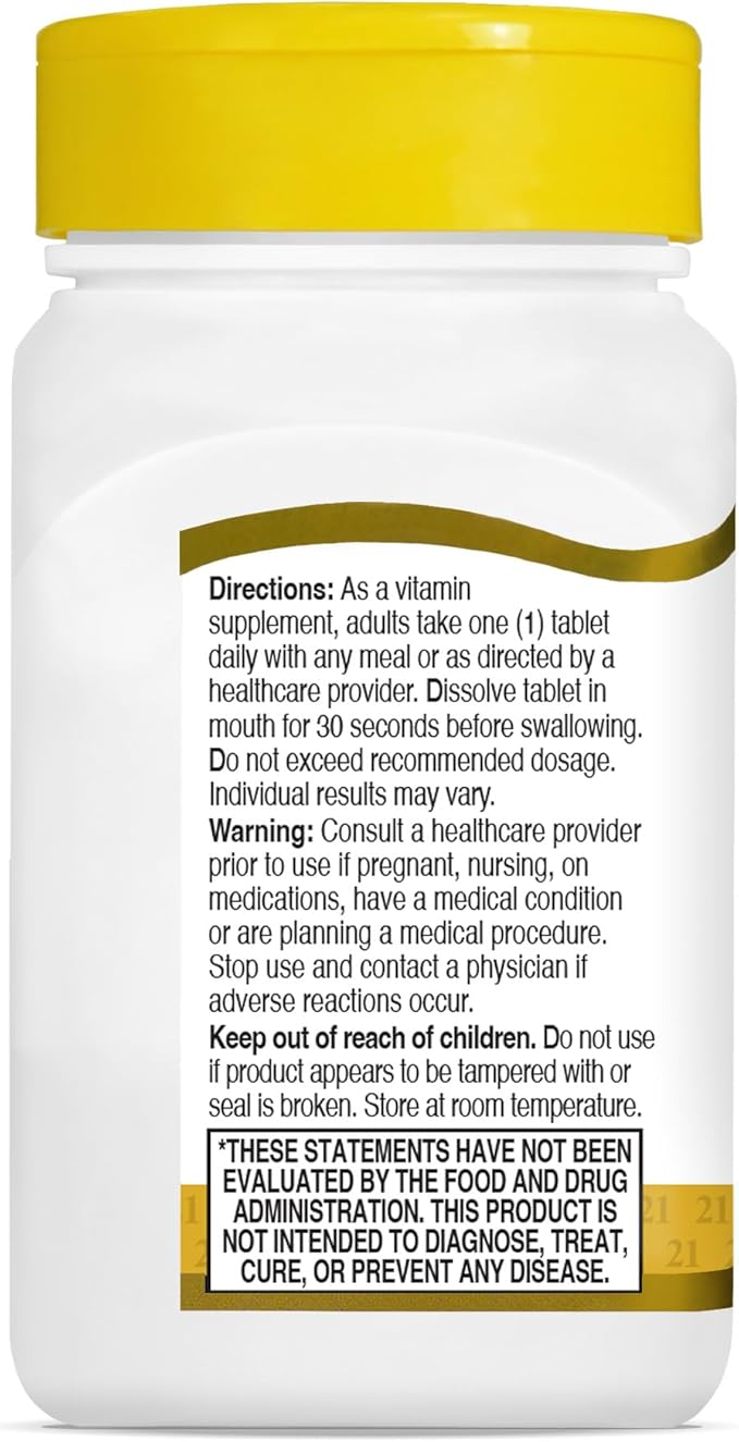 21st Century B 12 2500 mcg Sublingual Tablets, 110 Count