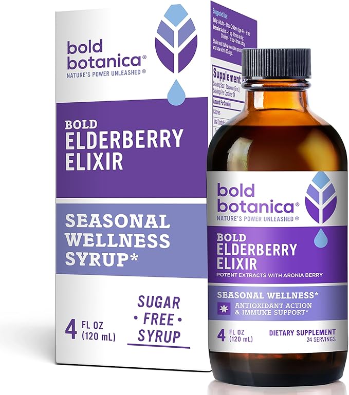 Elderberry Elixir – 65x Concentrated Extract - Sugar-Free - Kid Friendly - Black Elderberry Syrup with Aronia Berry for Immune Support - 4 Fl. Oz.