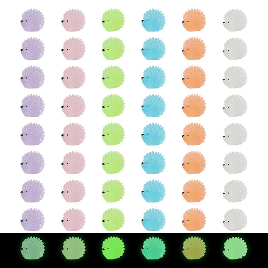 120pcs Mini Resin Hedgehogs to Hide, Glow in the Dark Small Hedgehog Luminous Miniature Hedgehog Tiny Hedgehog Figurines Animals Garden Accessories Micro Landscape for Moss Patio Decoration