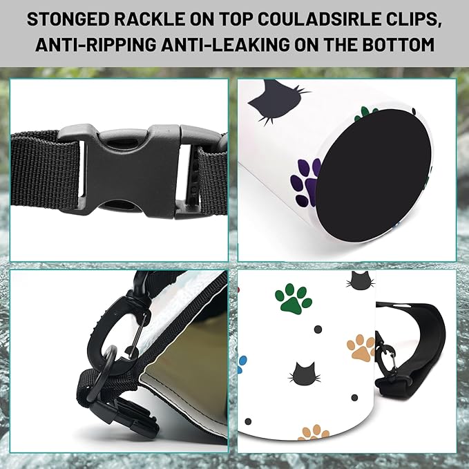 Waterproof Dry Bag,Roll Top Colorful Cartoon Cat Pawprints Small Waterproof Backpack 5L/10L/20L Floating and Lightweight Bags for Kayaking, Boating, Fishing, Swimming and Camping