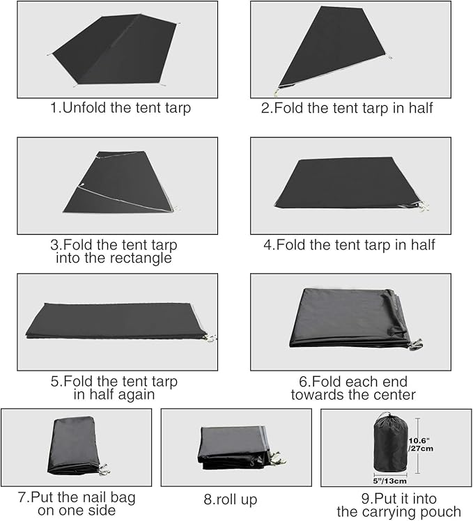 REDCAMP Hammock Rain Fly Camping Tarp Waterproof, Lightweight Backpacking Rain Tarp Shelter for Hiking Outdoor Hexagon Black 10x12ft