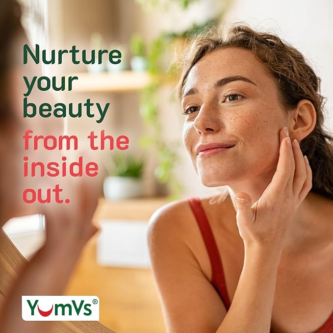 YumVs Biotin Gummies 5000mcg - Luscious Raspberry Flavor - Thicker Faster Hair Growth Gummies for Women or Men - Hair, Skin & Nails Vitamins - Hair Gummies - Vegetarian Biotin Supplement (60 Count)