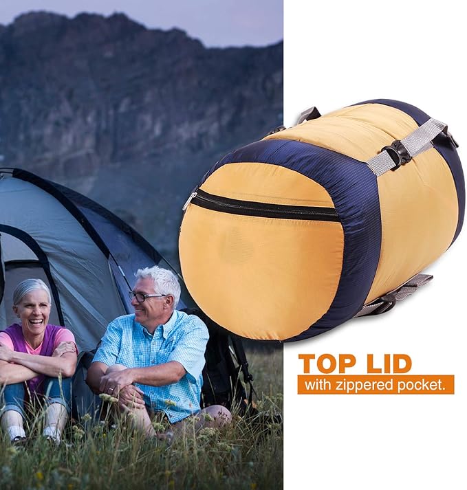 REDCAMP Nylon Compression Stuff Sack, 10L/17L/27L/40L Lightweight Sleeping Bag Compression Sack Great for Backpacking, Hiking and Camping,Blue/Yellow/Army Green/Black