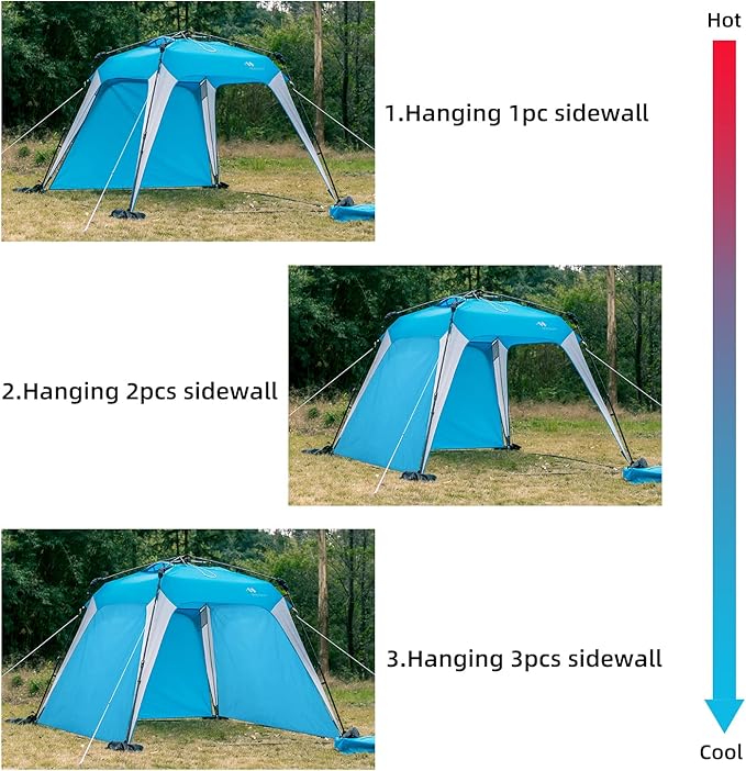 Sunwall for Pop Up Canopy Instant Shade Tent 8.2' X 8.2', Detachable Flap Sun Shade Side Wall Accessory to Block Sun, Wind, and Rain, 2 Pack Sidewall Only(Blue-2 pcs)