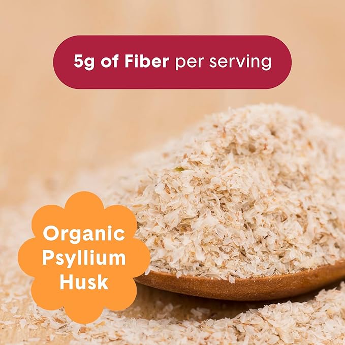 Bellway Super Fiber Powder + Fruit, Sugar Free Organic Psyllium Husk Powder Fiber Supplement for Regularity, Bloating Relief & Gut Health, Non-GMO, Plant-Based, Fruit Punch (50 Servings)