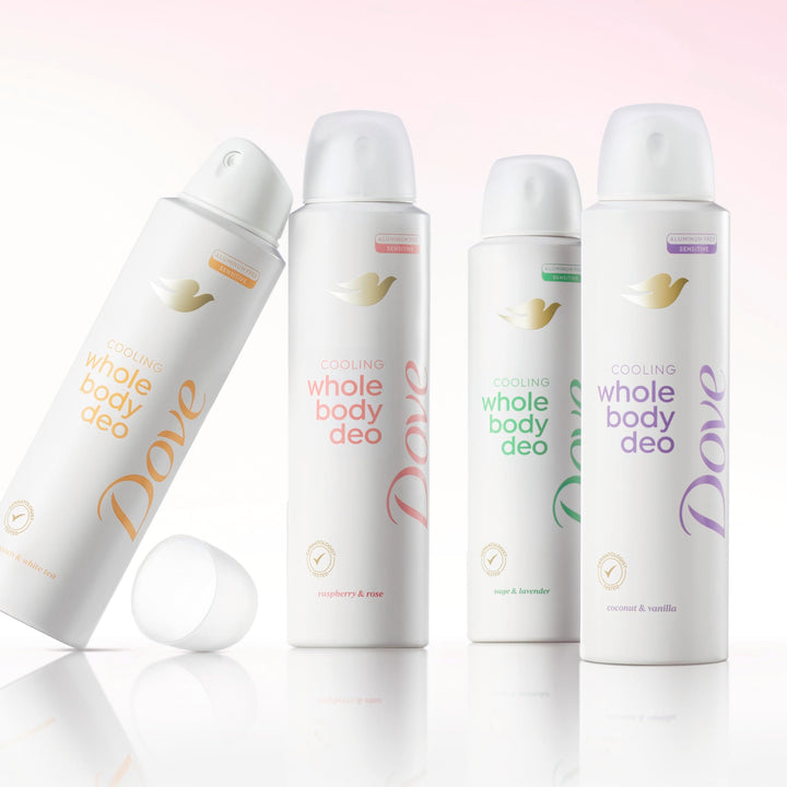 Dove Whole Body Deodorant Cooling Spray Raspberry & Rose Aluminum Free 4oz