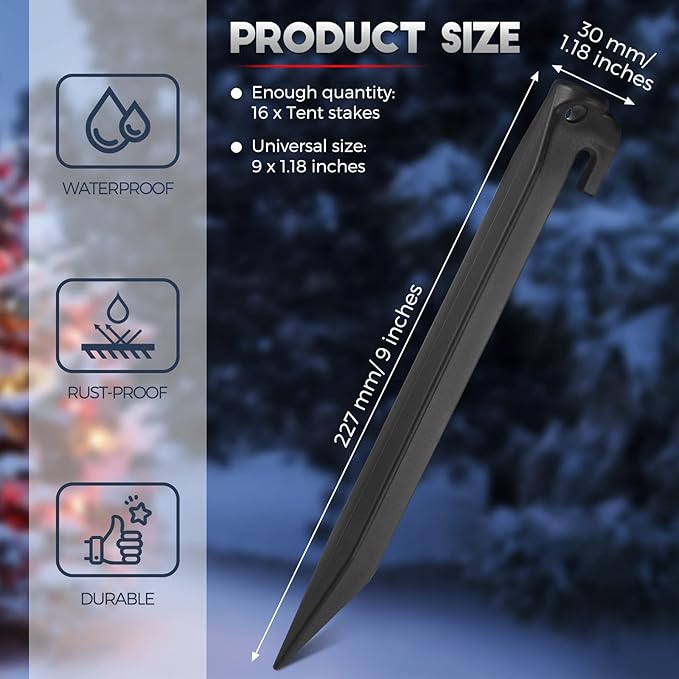 9 Inch Plastic Inflatable Stakes Yard Stakes Replacement Yard Inflatable Accessories for Inflatables Camping Tent Stakes Tent Pegs for Christmas Garden Home Decorations