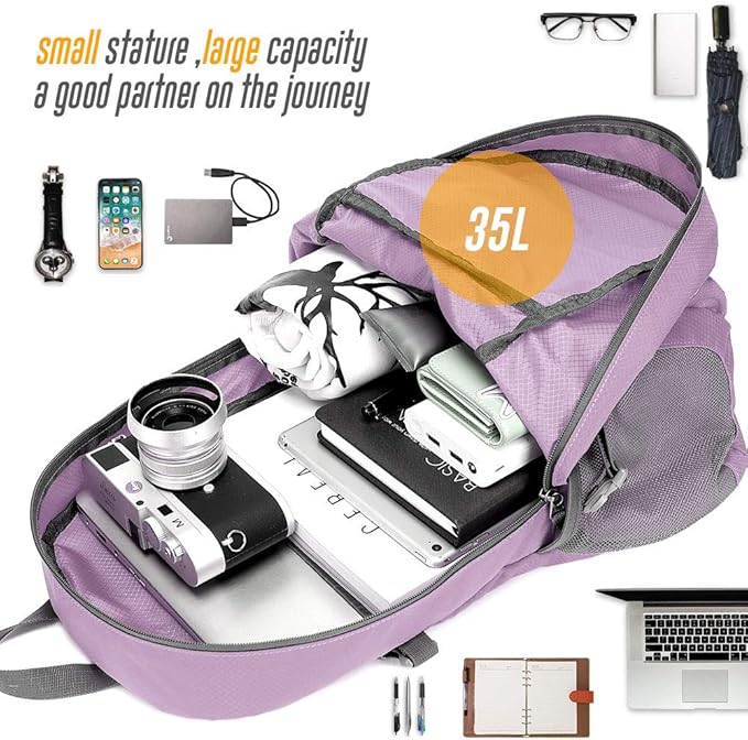 35L Lightweight Packable Backpack Waterproof Durable Hiking Travel Backpack Daypack