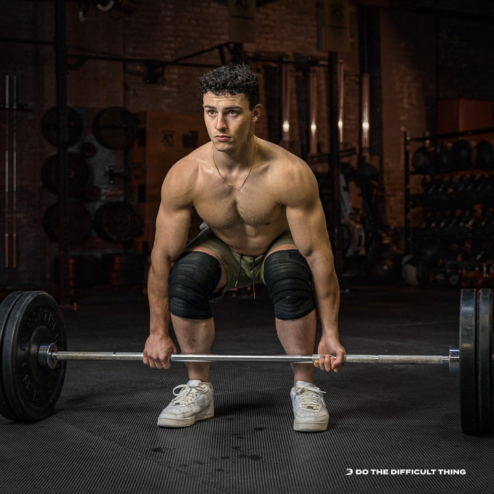 DMoose Knee Wraps for Weightlifting - 78" Length Heavy Duty Knee Straps Pair - Avoid Knee Injury - Provides Joint Stability I Cross Training & WODs I Compression & Elastic Support