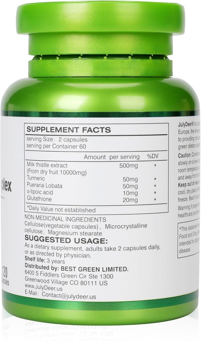 2 Bottles Milk Thistle Silymarin Marianum 630 mg Per Bottle - Total 240 Capsules