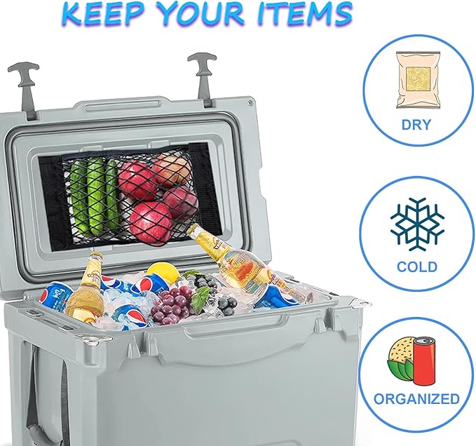 2 Pack Cooler Storage Nets for Dry Storage and Mesh Cooler Organizer Camping Cooler Accessories14.5 x 9.8"