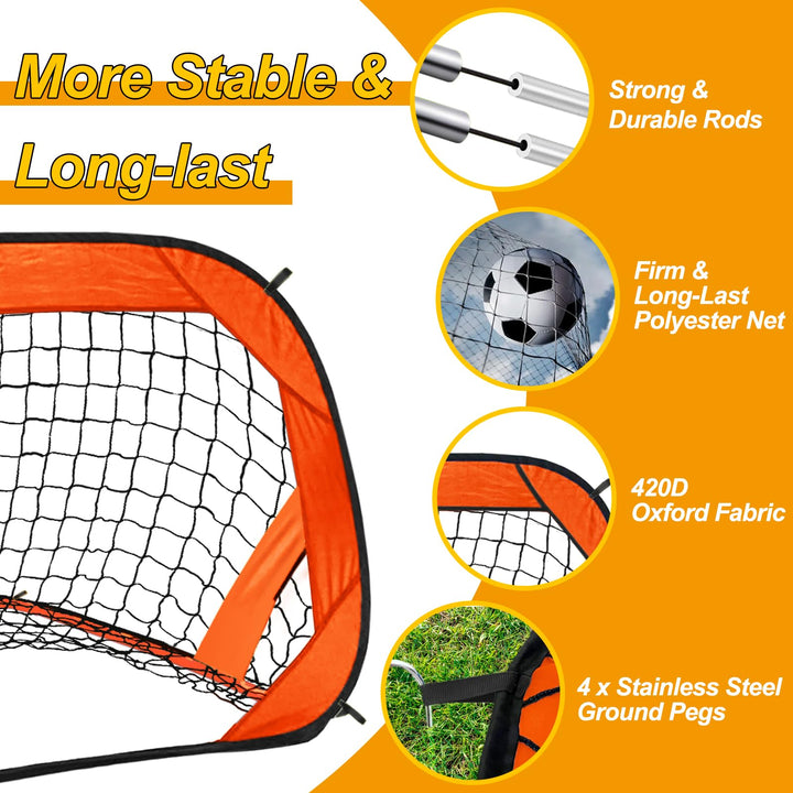 EVERRUSH Soccer Goal Pop Up Kids Toddler Soccer Goals Nets for Backyard Beach Soccer Training Net Mini Portable Foldable Football Goal Indoor Outdoor Lightweight Practice Soccer Net with Carry Bag