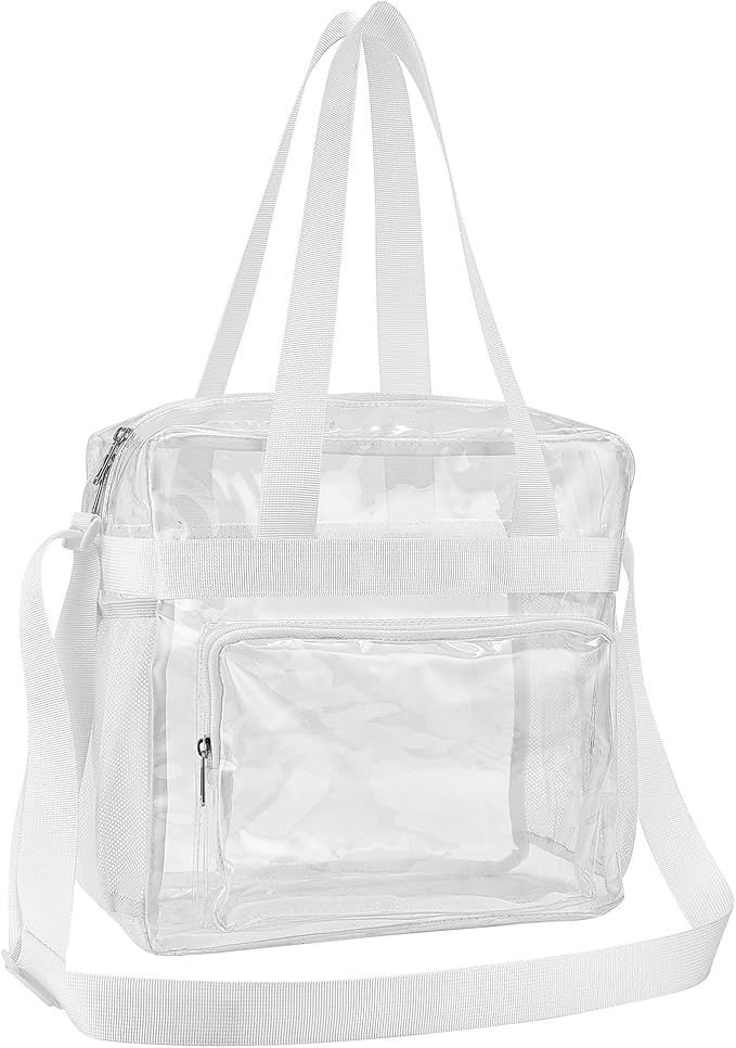 USPECLARE Clear Tote Stadium Approved, Security Travel & Gym Clear Bag for Work Sports Games Concerts