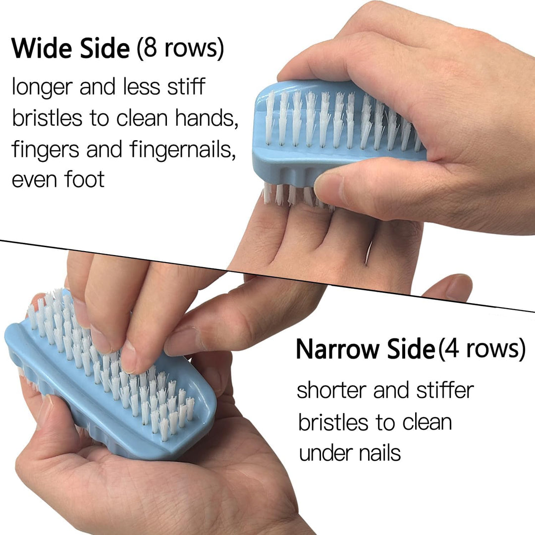 Nail Brush for Cleaning Fingernails Two Sided Hand Fingernail Scrub Brush Soft Stiff Nylon Bristles Nail Scrubber Brushes for Men Women Kids,2 PCS