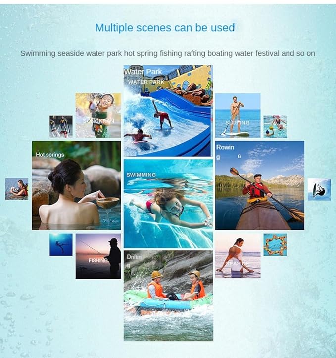 2-Pack Waterproof Bag with Adjustable Waistband and Touch Sensitive Screen, Keeping Your Phone and Valuables Dry, Perfect for Drifting, Swimming, Kayaking, Rowing, Fishing… (Green+Bule)