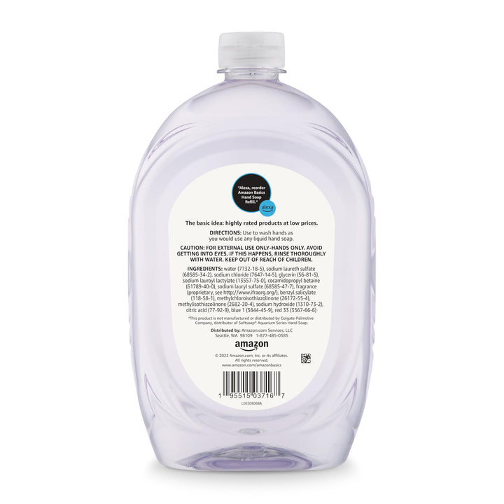 Amazon Basics Gentle & Mild Clear Liquid Hand Soap Refill, Triclosan-Free, 50 Fl Oz (Pack of 2) (Previously Solimo)