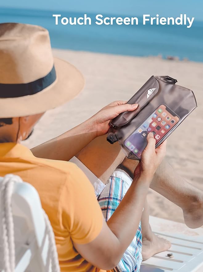 HEETA 2/3/4 Pack Waterproof Pouch with Waist Strap, Screen Touchable Dry Bag with Adjustable Belt for Phone Valuables for Kayaking, Swimming, Snorkeling, Boating, Fishing, Surfing & Beach