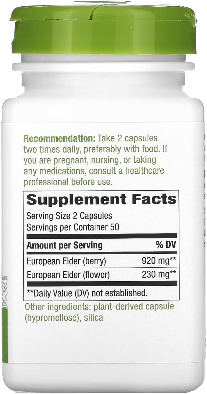 Nature's Way Black Elderberry 100 capsules Pack of 3