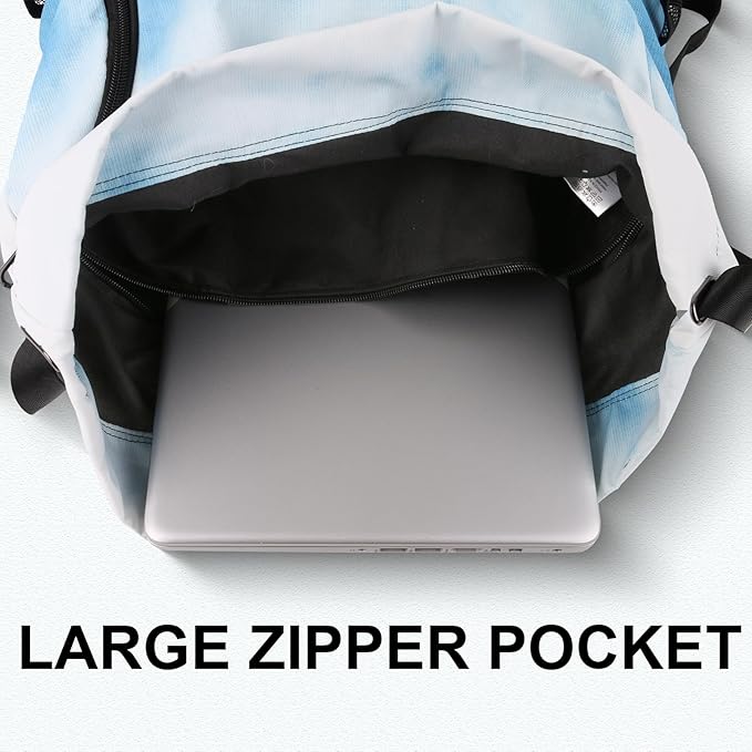 Drawstring Backpack with Mesh Pockets String Gym Bag Sackpack Sandproof Water Resistant Beach Backpack for Men Women