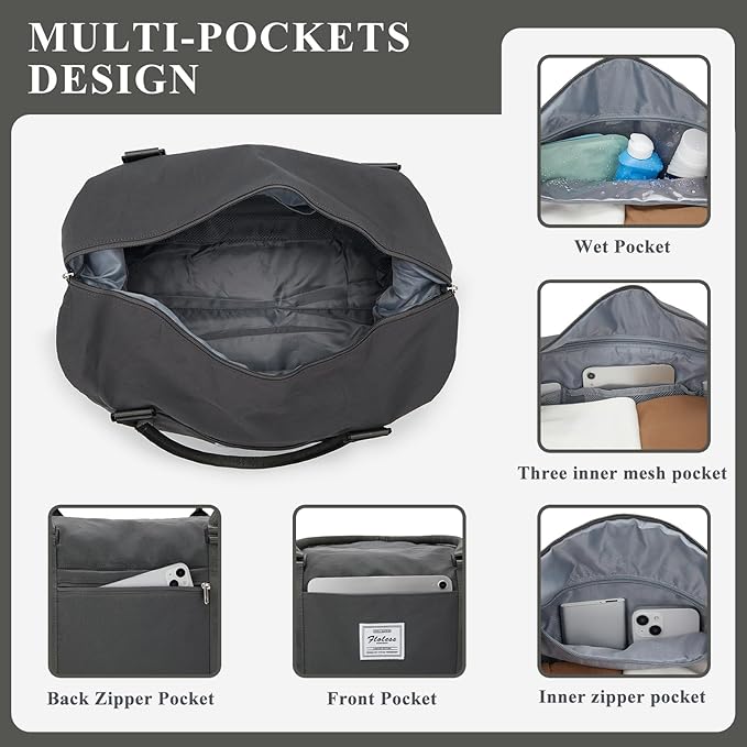 Travel Duffel Bag,Sports Tote Gym Bag,Shoulder Weekender Overnight Bag for Women