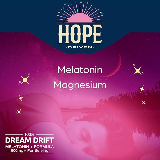 Dream Drift Melatonin+ Sleep Aid Supplements for Adults – 60 Count – Enhanced with Magnesium, Ashwagandha, and L-Theanine for Restful Sleep and Recovery-10mg Melatonin Sleeping Pills.