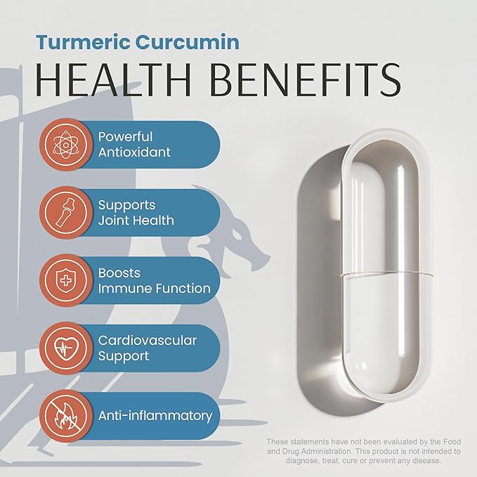 Turmeric Curcumin 1500mg with Ginger & Piperine – High Potency 95% Curcuminoids, Enhanced Absorption, Joint & Inflammatory Support – Vegan, Non-GMO, 120 Capsules