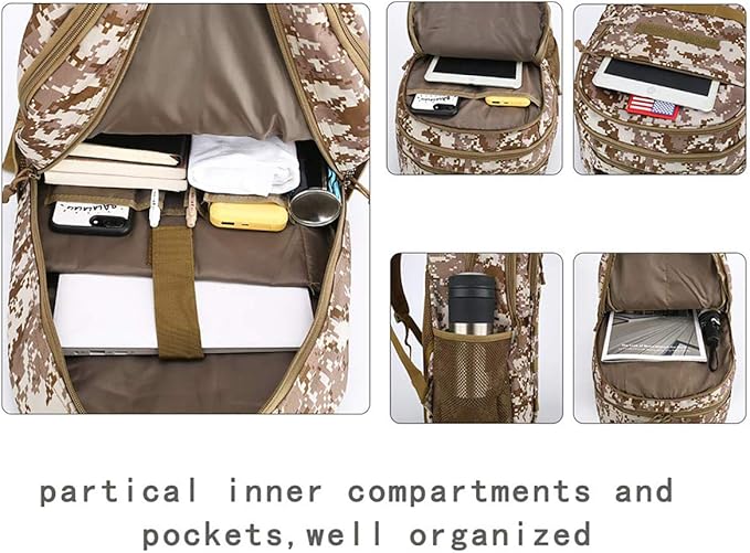 4land Camo Backpack for Boys,Army Boys Backpacks for Elementary Middle School Military,Camouflage Bookbag 40L