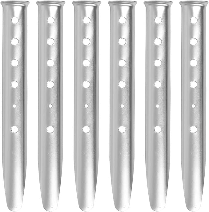 TRIWONDER 6X Snow and Sand Tent Stakes Pegs - Aluminum U-Shaped Tent Pegs Tent Nails Lightweight for Camping Hiking Backpacking