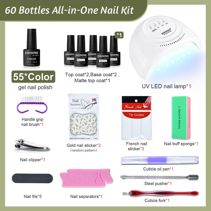 23-Piece Colorful Gel Nail Polish Kit | Classic Matte & Glossy Top Coats