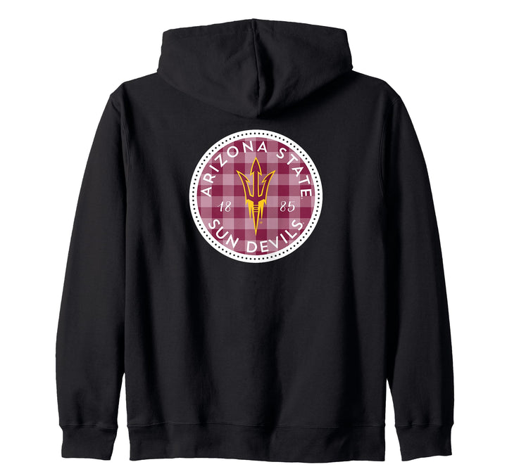 Arizona State University Sun Devils Plaid Badge Zip Hoodie